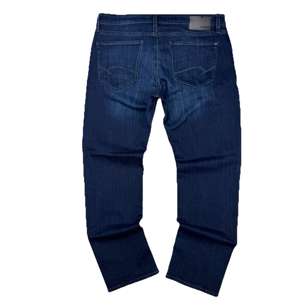 Mavi Marcus Slim Straight Jeans Tag 36x30 Measures Dark Wash Stretch Faded Denim